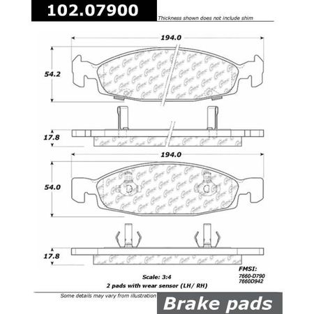 Centric Parts CTEK Brake Pads, 102.07900 102.07900